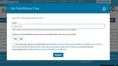 メールアドレスの登録とプライバシーポリシーの同意
