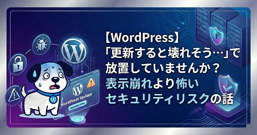 【WordPress】「更新すると壊れそう…」で放置していませんか？表示崩れより怖いセキュリティリスクの話