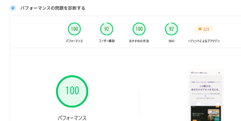 制作したサーバーレスサイトの計測結果